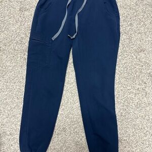 Figs Blue Jogger Sweatpants with Elastic Waistband